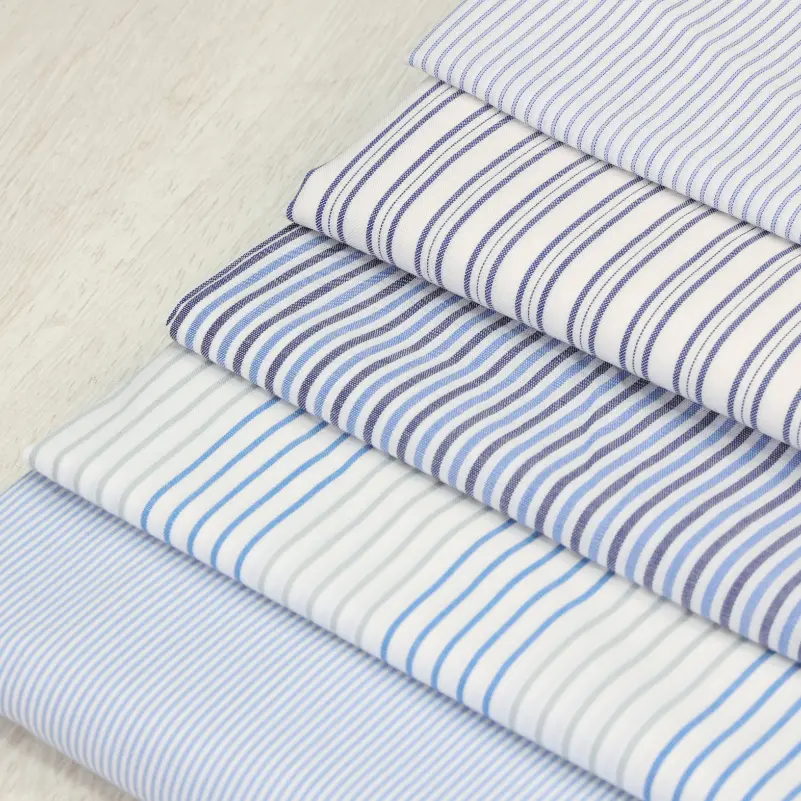 Textile Design Yarn Dyed Woven 100% Cotton Stripe Fabric For Shirt Men and Women