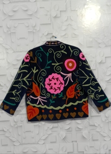 เสื้อแจ็คเก็ตยาวปักลายซูซานีสวยงามสำหรับผู้หญิง สไตล์โบฮีเมียน โบโฮ ยิปซี ครูเวล เหมาะสำหรับเทศกาล ของขวัญพิเศษ - Product Image 4