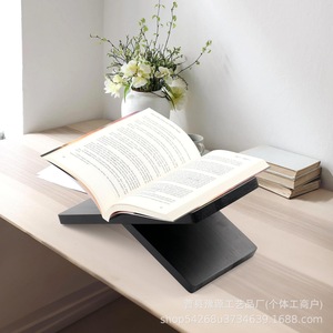 Support de livres en bois massif, porte-revues pour la cuisine, support de livre de recettes, organisateur de rangement durable, présentoir - Product Image 3