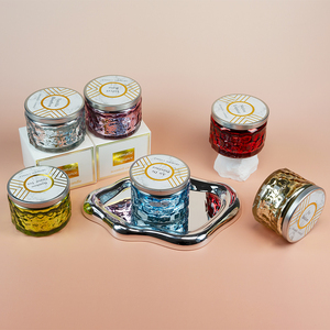LunaLith Wholesale Electroplated <strong>Blue</strong> Glass Jar Scented <strong>Candles</strong> with Gift Box | Soy Wax Fragrance <strong>Candles</strong> for Home Decor - Product Image 2