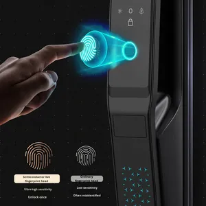 Tuya nhà thông minh Gỗ Cửa Khóa chống trộm nhập 3D mặt vân tay nhận dạng mật khẩu cọ vân tay kết nối wifi dữ liệu đám mây - Product Image 3