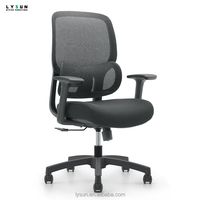 Chaise de bureau ergonomique exécutive confortable et contemporaine, avec dossier haut, support lombaire réglable et extensible, en tissu mesh noir, idéale pour le gaming.