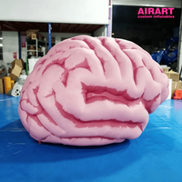 Modèle de cerveau humain gonflable géant personnalisé 3M rose, simulation anatomique, accessoire pour l'affichage éducatif dans les musées scientifiques