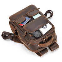 Vintage Cowhide Laptop Computer Large Capacity USB Crazy Horse Cow Bags Men Custom Business Travel Genuine Leather Backpack
