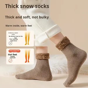 Calcetines de Nieve Unisex, Forrados de Lana, Gruesos, Cálidos, de Punto, Antideslizantes, para Maternidad - Product Image 4
