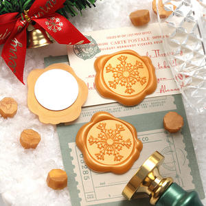 Autocollants en cire flocon de neige, impression en relief, forme irrégulière, autocollants décoratifs pour les fêtes, sceau de cire, matériau plastique - Product Image 2