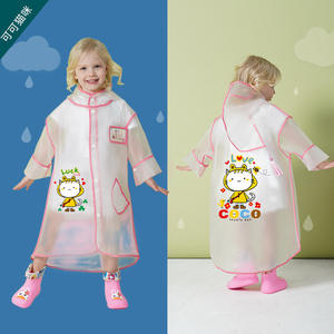 Dudu Kids – imperméable transparent pour enfants, poncho une pièce pour garçons et filles, taille universelle, avec poche et capuche - Product Image 5