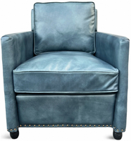 Fauteuil en bois avec revêtement en cuir, structure robuste, coussin confortable, style classique élégant, chaise de salon