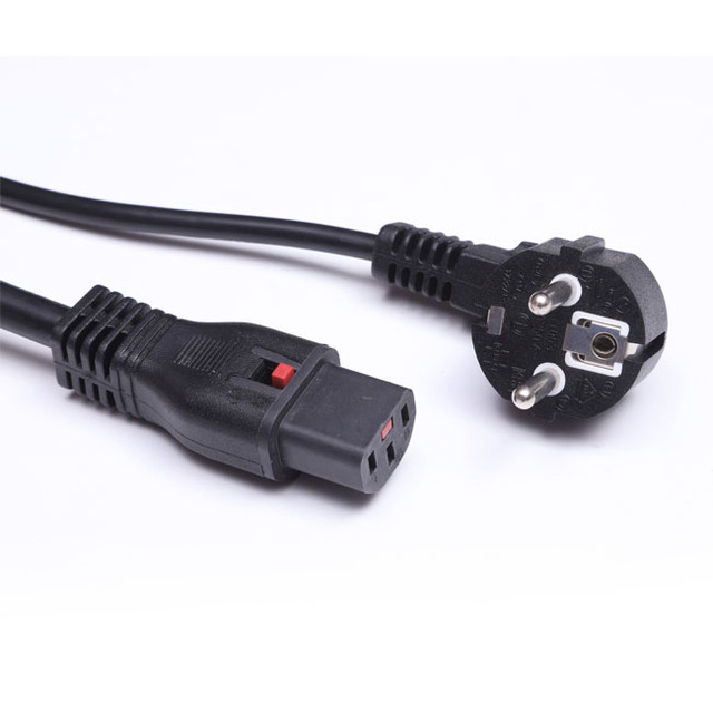 1.8M Right Angled IEC Kettle Cord Lead to EU European Mains Power Cable C13