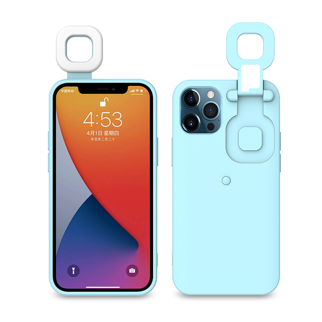 AilesTecca Ring Fill Flash Light Phone Case LED Selfie Flashlight Light up Protective Cover Case for iPhone 15 Women Girls Case