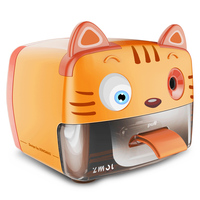 Taille-crayon électrique semi-automatique Tiger robuste avec arrêt automatique, 3 modes, grande capacité de récupération des copeaux pour l'école et le bureau