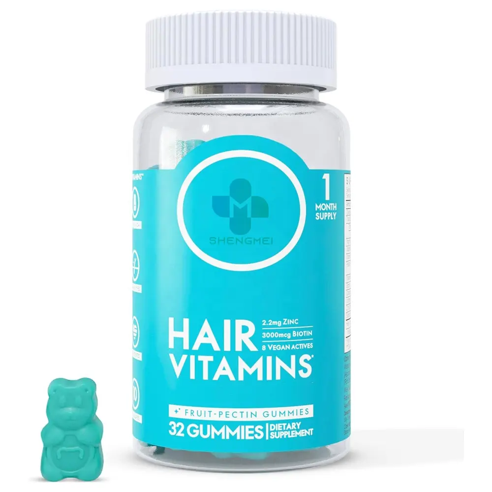 Private Label Hair Bear Biotin Gummy Vitamins Gummy Vitamins and Supplements Hair Growth Gummies
