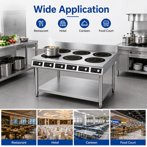 High Efficiency Commercial Six Head Layered Pot Stove 6 Burner Induction Cooker Stainless Steel Range for Restaurant - Product Image 6