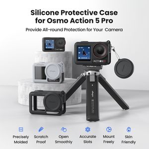 Pour DJI Osmo <span class=keywords><strong>Action</strong></span> 5 Pro AMagisn étui de protection en silicone avec lanière et capuchon d'objectif - Product Image 4