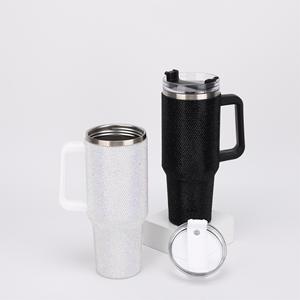 แก้วน้ำเก็บความเย็นสุญญากาศแบบมีหูจับ ขนาด 40 ออนซ์ ประดับคริสตัลเพชรระยิบระยับ ขายส่ง - Product Image 4