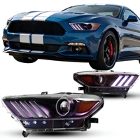 Ensemble de phares LED pour Ford Mustang 2015-2017, style GT350, projecteur avec tube DRL, faisceau haut et bas, paire gauche et droite