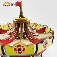 Boîte à musique carrousel en bois 3D, kit de bricolage, décoration de bureau faite à la main, cadeaux d'anniversaire vintage pour femmes, hommes, enfants, amis