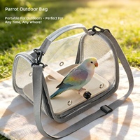 Sac de transport pour oiseaux en PVC, transparent, imperméable, pliable, portable, à porter à la main/en bandoulière, anti-évasion, pour petits animaux