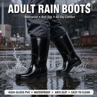 Bottes de pluie pour adultes en PVC brillant, imperméables, antidérapantes, hautes, en caoutchouc, avec logo personnalisé, couleur au choix, pour l'agriculture, la construction, les travaux en extérieur
