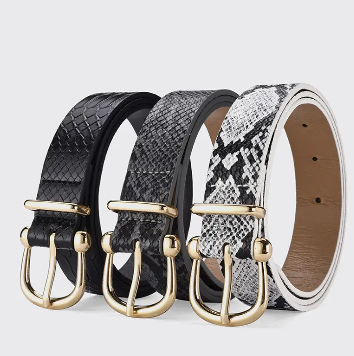 Vintage Accessories Snake Pattern PU Leather Belt For Women