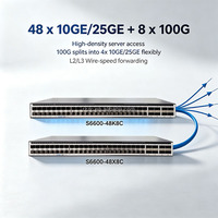 S6600-48K8C Convergence Switch Mendukung Port Uplink 100GE/25GE Kombinasi Port Fleksibel untuk Jaringan Pusat Data