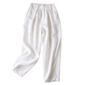 Pantalones de Lino Rosa Hermosos y Modernos para Mujer, Color Rosa - Product Image 3