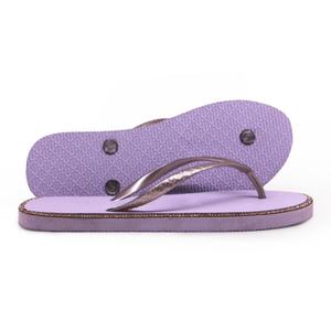 Sandalias Planas de Moda con Borde de Cristal para Mujer, Tiras Metálicas Moradas, Elegantes para Playa, Bodas y Fiestas, OEM ODM - Product Image 3
