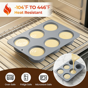 Moule à gâteau en silicone antiadhésif de qualité platine LFGB sans BPA, personnalisable en usine MUYULINS, 6 cavités en forme de myrtille - Product Image 3