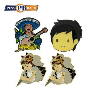 Customized cutout shape new design gold lapel pins - 2" soft enamel pins black nickel plated - Product Image 6