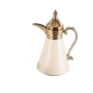 Handmade Engraved Design <b>Arabic</b> Dallah Best Selling Gold Polished Tabletop Kitchenware <b>Tea</b> and Coffee Pot From India - Product Image 3