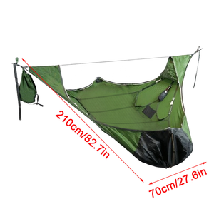 <span class=keywords><strong>Hamac</strong></span> de camping portable populaire conception simple à plat matériau en nylon résistant aux moustiques et à la déchirure suspension de couleur unique - Product Image 4