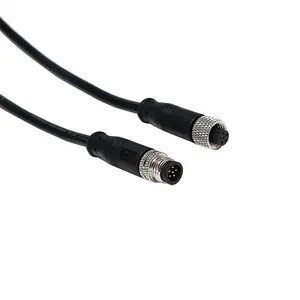 IP68 Female M8 M12 2pin 3pin 4pin 5pin 6pin Konektor Kabel 7pin untuk Strip Lampu LED
