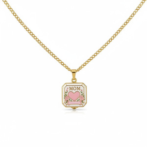 Collana in Rame Placcato Oro 18k con Ciondolo Quadrato Apribile, Catena per Clavicola in Stile Europeo <span class=keywords><strong>e</strong></span> Americano, Regalo per la Festa della Mamma - Product Image 5