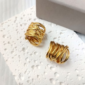 French <strong>Paris</strong> Heavy Weave Line Copper Electroplated Luxury Palace Style Retro Baroque Vintage Unisex Geometric Shape <strong>Ring</strong> <strong>Light</strong> - Product Image 4