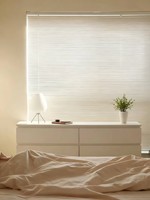 Stores horizontaux en PVC crème modernes Aopeng pour chambre à coucher, installation sans perçage, lumière réglable, taille personnalisée