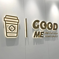 Logotipo 3D LED Iluminado Personalizado de Acero Inoxidable para Empresas de Lujo, Resistente al Óxido, con Retroiluminación Dorada y Acabado Metálico