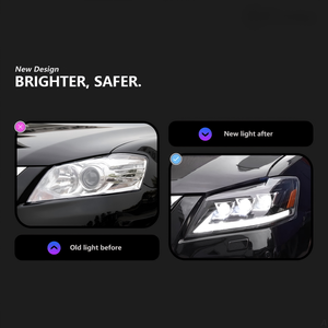 Phares LED <span class=keywords><strong>H7</strong></span> pour Toyota Camry 2009-2011 – Kit de modification avec lentille DRL et clignotant dynamique ambre – Ajustement parfait - Product Image 2