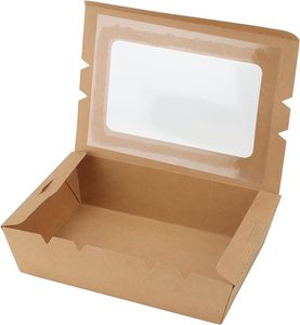 Scatola da Asporto in Carta Kraft con Finestra <span class=keywords><strong>per</strong></span> Noodles, Insalata, Pollo, Patatine e Snack - Offerta Speciale - Product Image 3