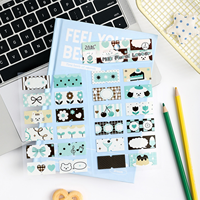 2 Stiker Per Paket Seri Elemen Kecil yang Lucu Stiker Persegi yang Imut dan Menyenangkan Stiker Dekoratif Latar Belakang untuk Bullet Journal
