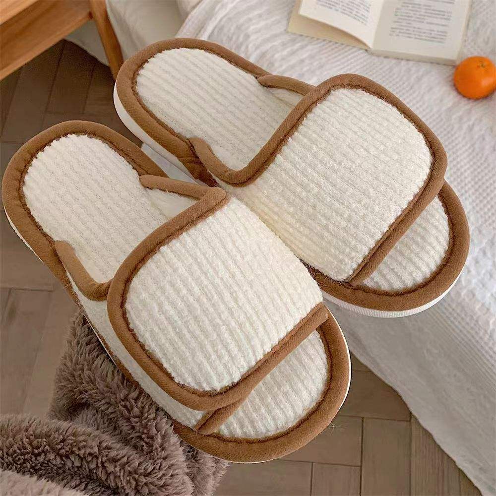 New Cute Panda Plush Thick Warm slippers for Women's Winter Indoor Home Anti slip Cotton slippers with Toe Caps and Ins Style