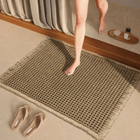 Tapis de bain gaufré lavable en machine, antidérapant, imperméable, en polyester, personnalisable pour la maison et l'hôtel – Offre Spéciale