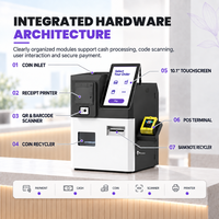 Kiosque de paiement en espèces pour ordinateur de bureau OEM avec recycleur de billets et de pièces, imprimante, scanner et SDK pour le commerce de détail