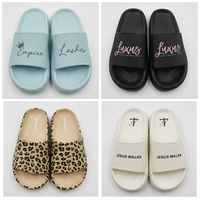 Claquettes personnalisées avec logo imprimé, respirantes, à bout ouvert, en EVA souple, épaisses, effet nuage, pour l'extérieur, été, pour femmes et hommes