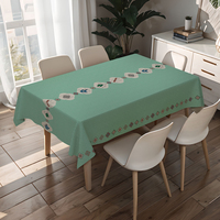 Nappe de table rectangulaire en PVC imprimé bicolore avec bordure verte pour la Saint-Patrick