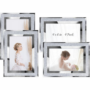 6inch Glass Photo <b>Frame</b> Simple Glitter Powder <b>Picture</b> <b>Frame</b> Glitter Glass Photo <b>Frame</b>. - Product Image 1