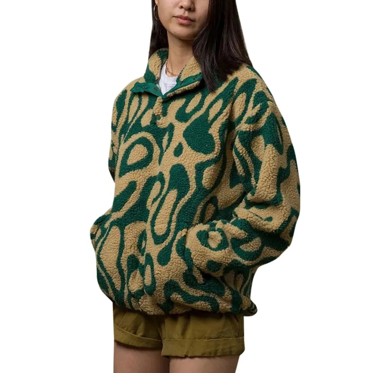 Großhandel Mode Fleece Reiß verschluss Herren Jacken Damen Stylish Sherpa Padding Fleece Jacke