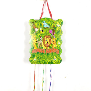 Accessoires de fête d'anniversaire pour enfants, piñata, 6 cordes à tirer, piñata suspendue, petits jouets, sac de rangement, <span class=keywords><strong>dinosaure</strong></span>, football, fournisseur de fête - Product Image 4