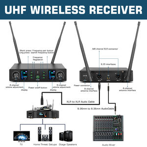 Micrófono Inalámbrico UHF DX11 Profesional para Karaoke, Micrófono Cardioide de Metal para Actuaciones en Escenario - Product Image 4