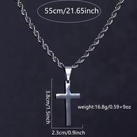 Collier minimaliste en acier inoxydable plaqué or 18 carats avec pendentif croix chrétienne torsadée pour femme