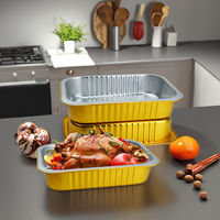 Conteneurs alimentaires jetables en aluminium de 475 ml pour compagnies aériennes, fabriqués sur mesure en gros, moules de cuisson, assiettes rectangulaires en pulpe